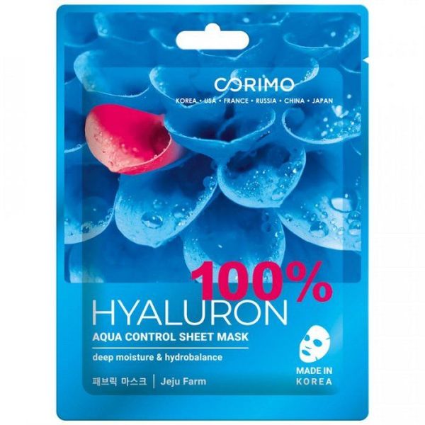 Тканевая маска для лица Corimo Акваконтроль 100% Hyaluron 22г фотография