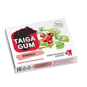 Смолка жевательная Taiga Gum Энерджи Алтайский нектар 5шт