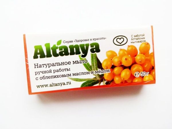 Изображение товара Мыло Алтания натуральное с облепиховым маслом и медом 50г Мыло Алтания натуральное с облепиховым маслом и медом 50г фотография